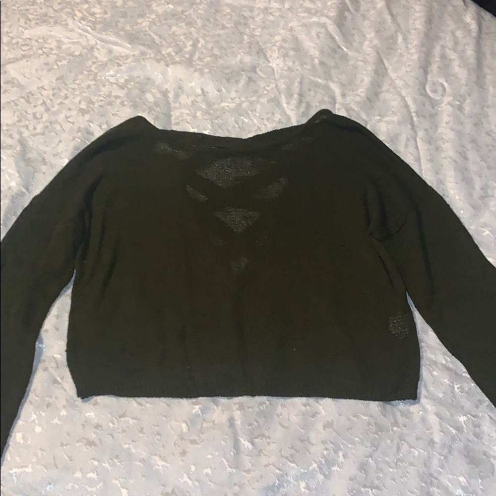 Sheer knit crop top